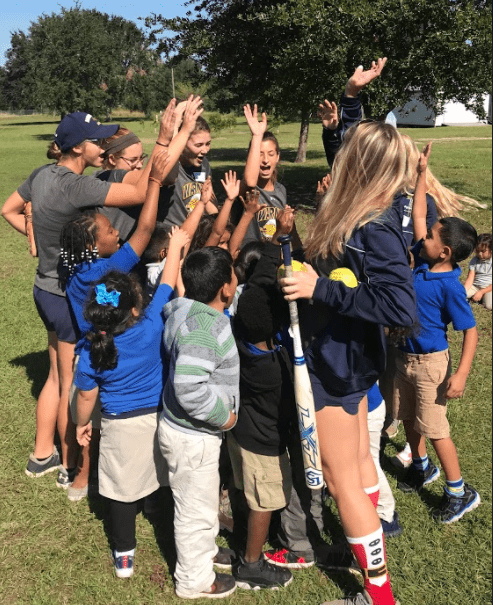 WU Softball Volunteers at Great American Teach-In
