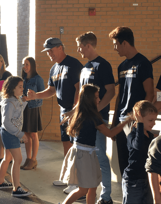 Baseball Team Reads to Elementary Students