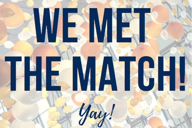 You Helped Us Meet the Match!